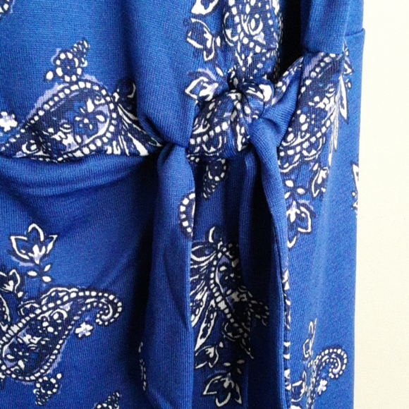 NWT 3X Talbots🔷BrightBlue&White🔷Faux Wrap Dress - Picture 3 of 8